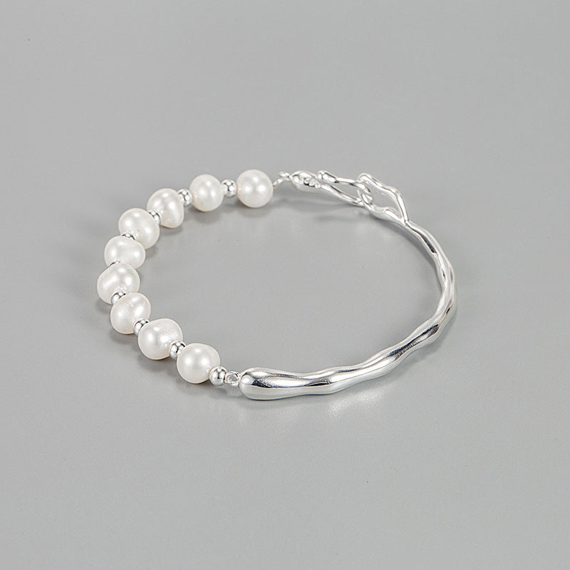 Natural Baroque Pearl Silver Bracelet for Girls Loforay.com