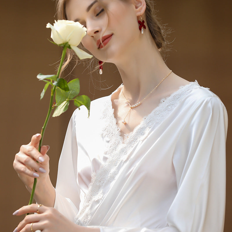 Open Back White Wedding Nightdress for Bride