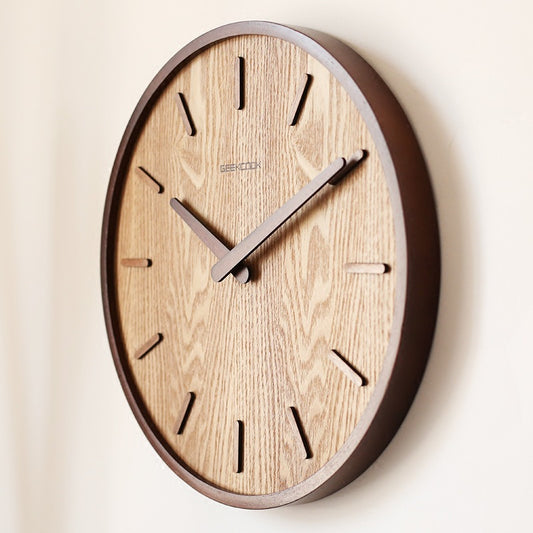 Minimalistic Silent Wooden Wall Clock 12 Inches