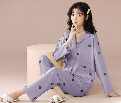 Polka Dots Pyjamas PJs for Women 100% Cotton