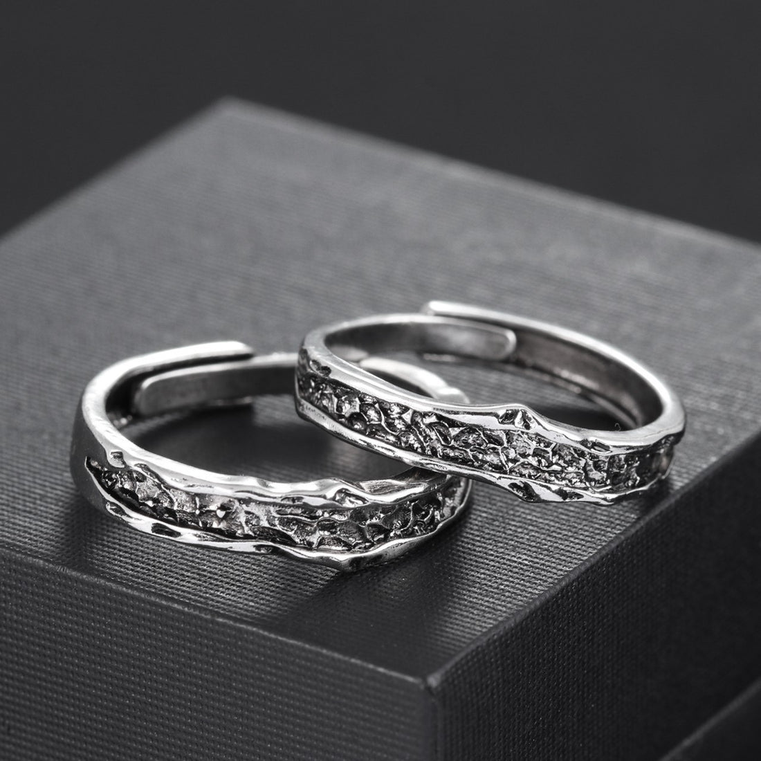 Vintage Matching Couple Rings with Names Engraved Sterling Silver – Loforay
