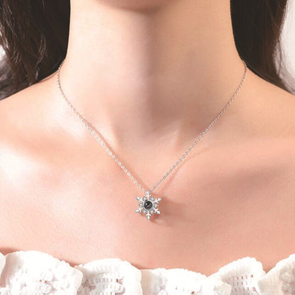 Photo Projection Snowflake Necklace