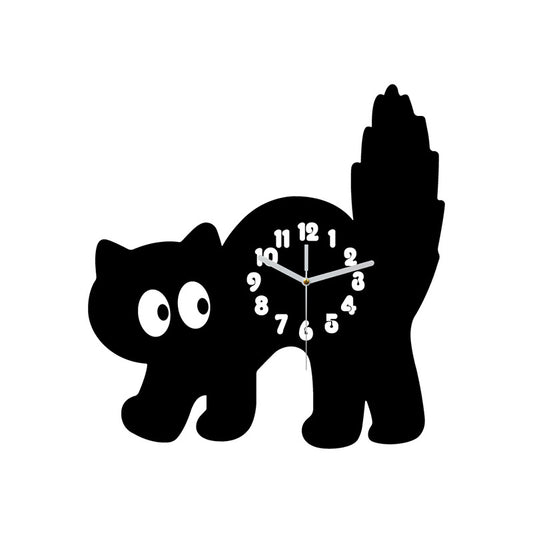 Black Cat Kids Bedroom Silent Wall Clock