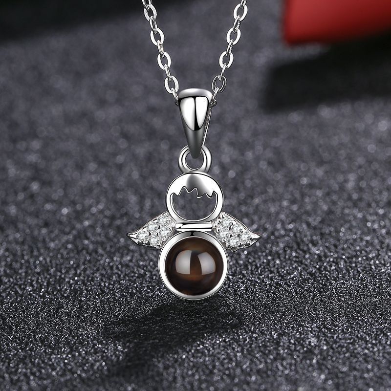 New Born Photo Projection Angel Wings Pendant for Mom