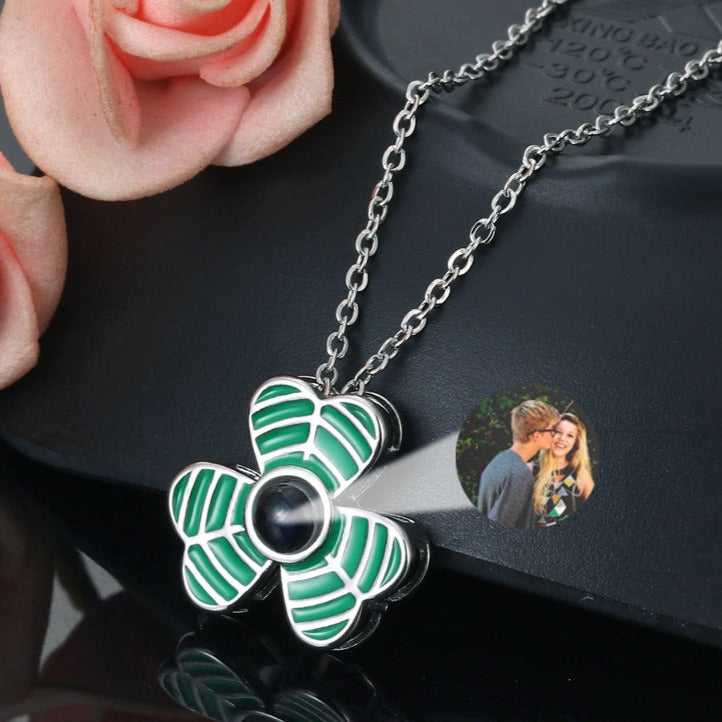 Photo Projection Clover Necklace