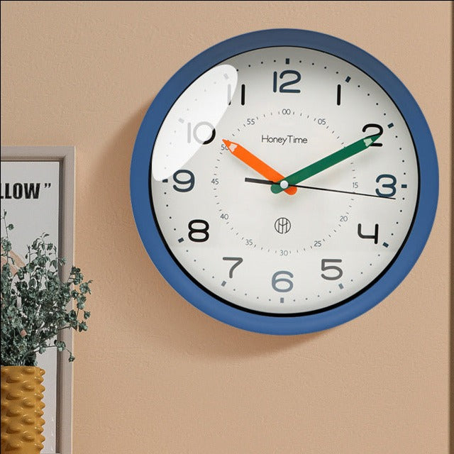 Ultra Quiet Wall Clock for Kids Bedroom Classroom 12 Inches