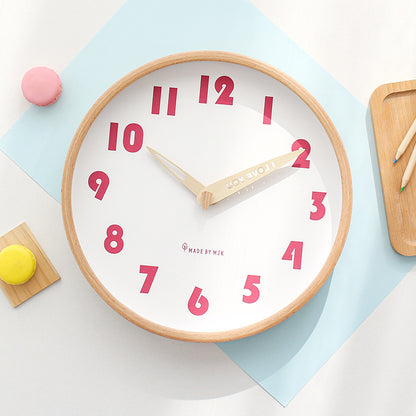 Loforay™ Solid Wood Circular Classroom Silent Wall Clock