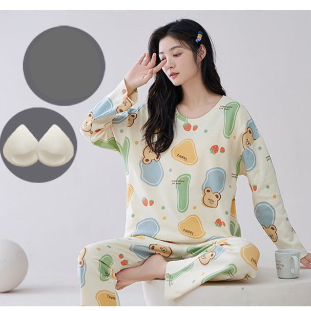 2-Piece Pajamas for Girls Stylish Cartoon 100% Cotton
