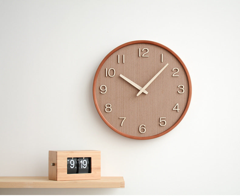 Analogue Wooden Round Wall Clock for Home