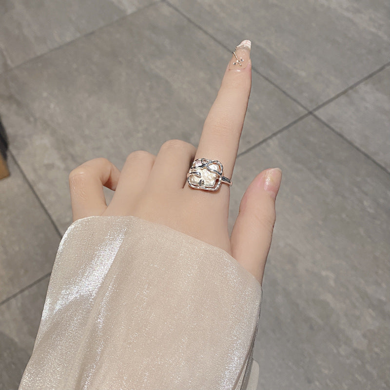 Baroque Pearl Silver Ring for Girls