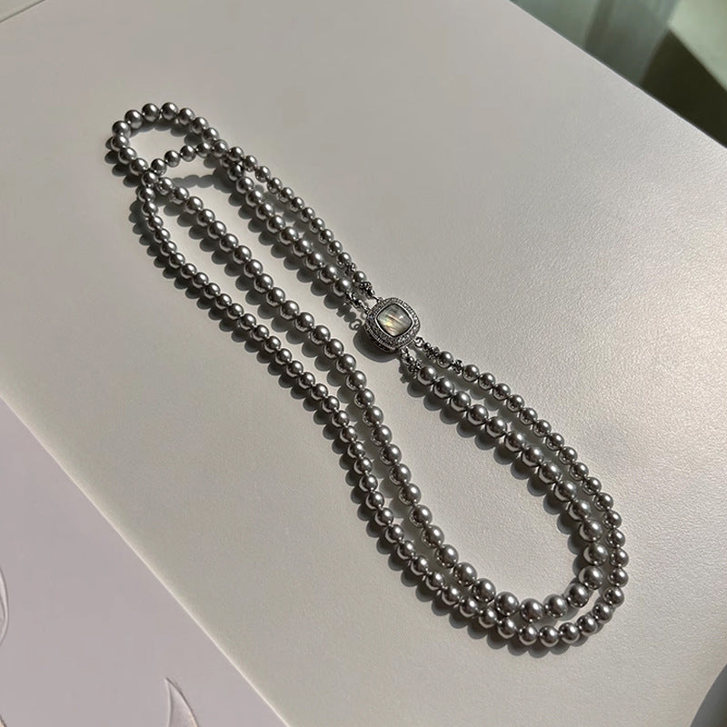 Double Layered Pearl Necklace for Women