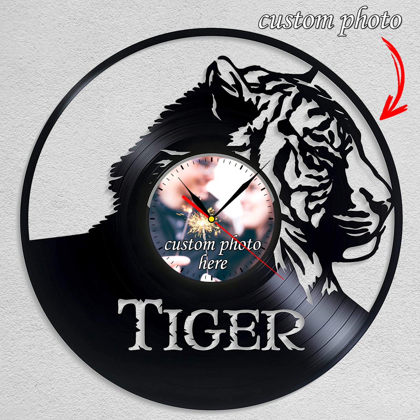 Tiger Lovers Animal Forest Theme Personalized Wall Clock