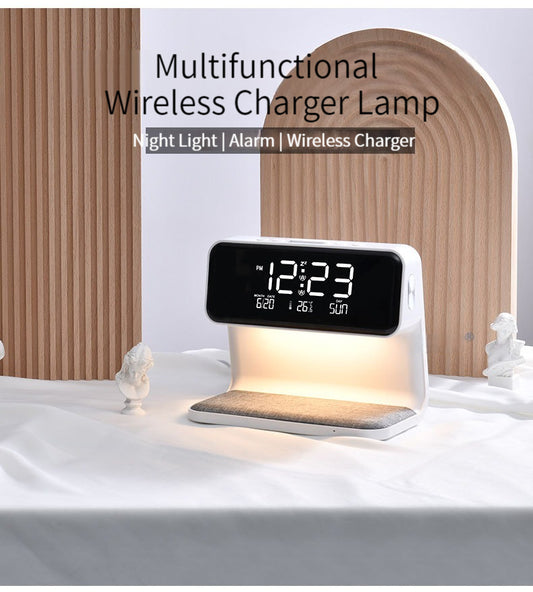 Led Wireless Phone Charger Alarm Table Clock