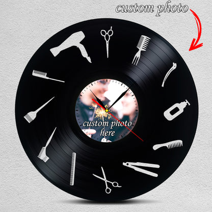 Gift for Hairdresser Photo Clock Gift for Salon Owner