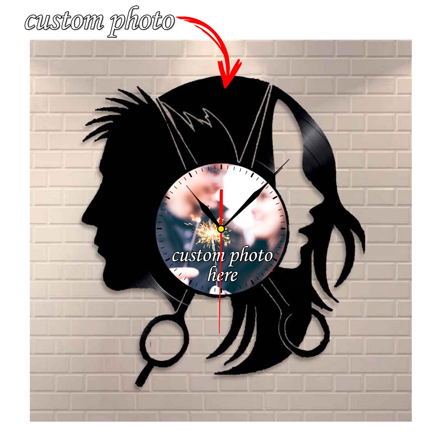 Gift for Female Hair stylist Personalized Photo Clock