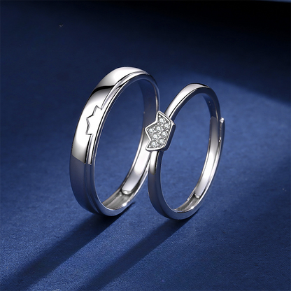Custom Connecting Crown Promise Rings for Couples
