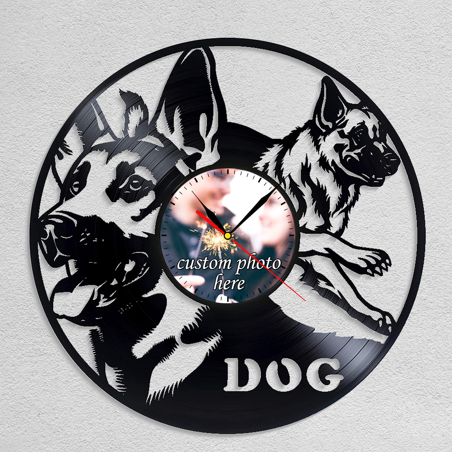 Gift for German Shephard Dog Owner Photo Wall Clock Loforay.com