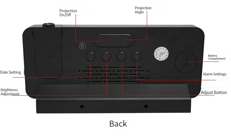 Digital Led Time Projection Alarm Table Clock