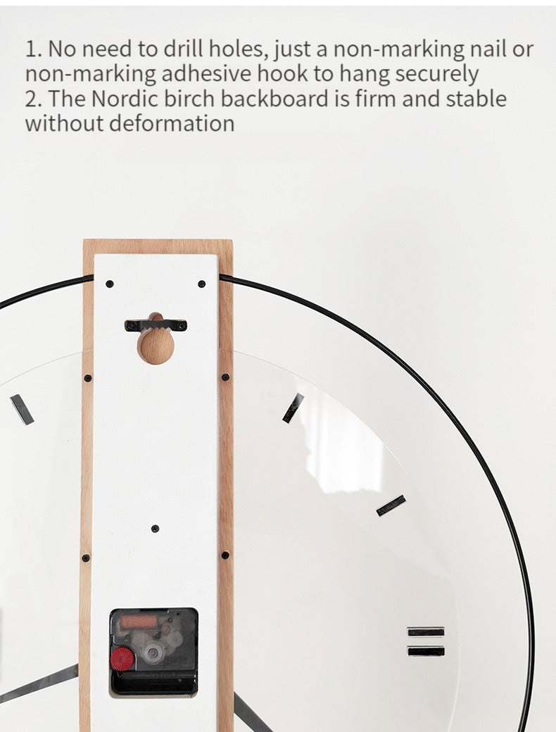 Solid Wood Nordic Wall Decoration Clock 40cm