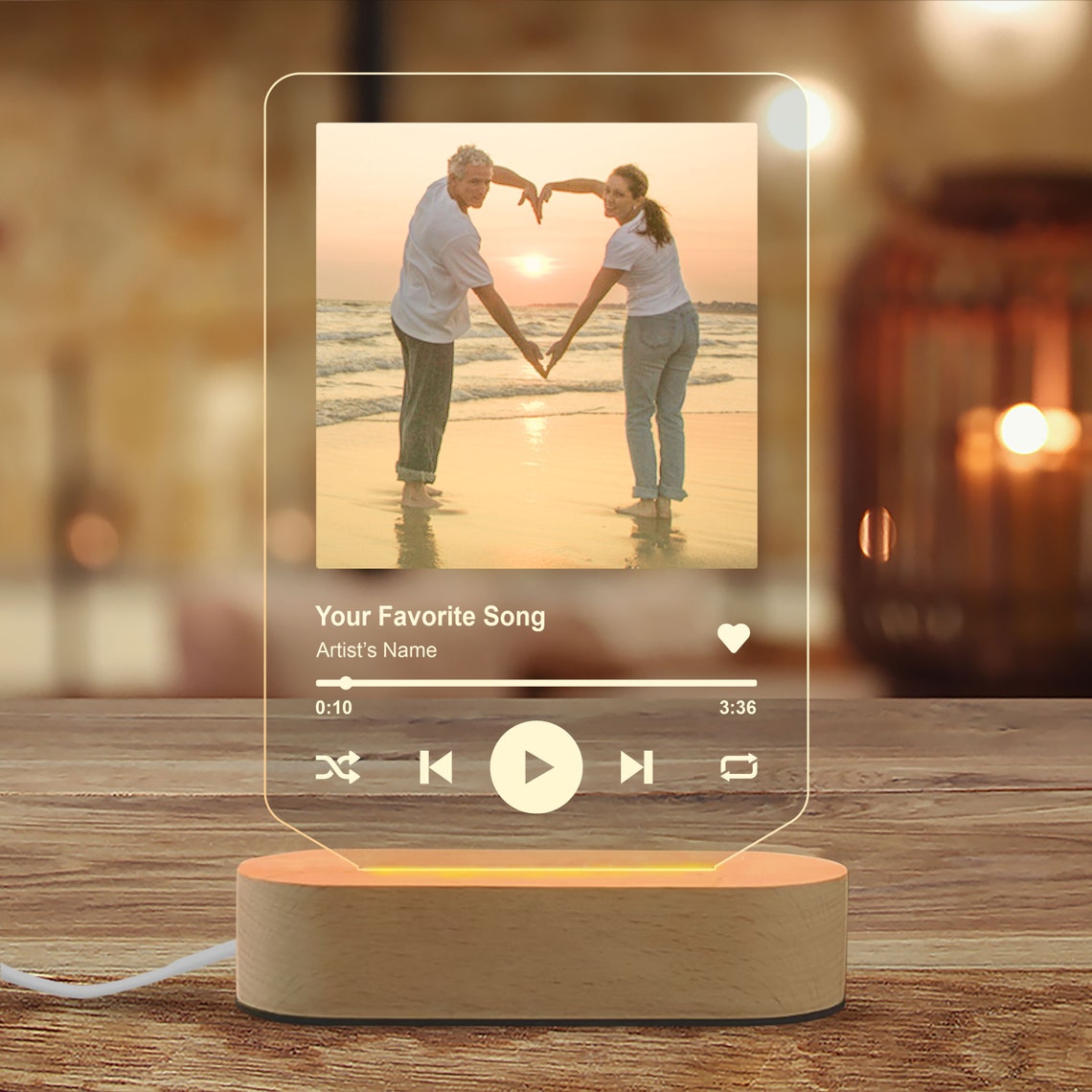 Loforay™ Custom Song Couples Anniversary Photo Night Light