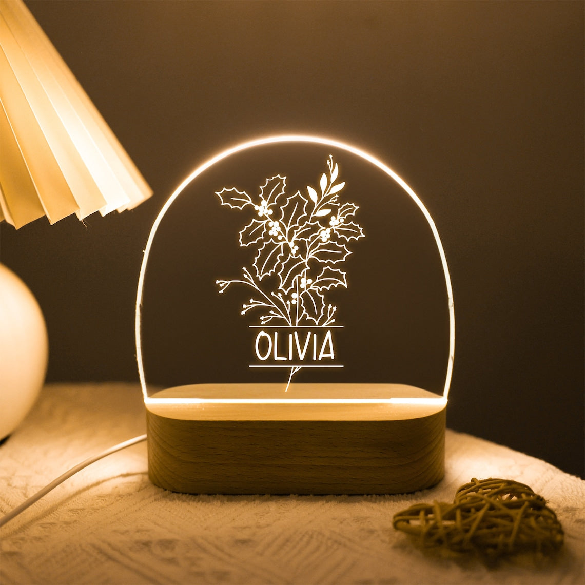 Birth Month Flower Name Night Light