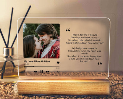 Loforay™ Personalized Couple Photo Favorite Song Lyrics Night Light