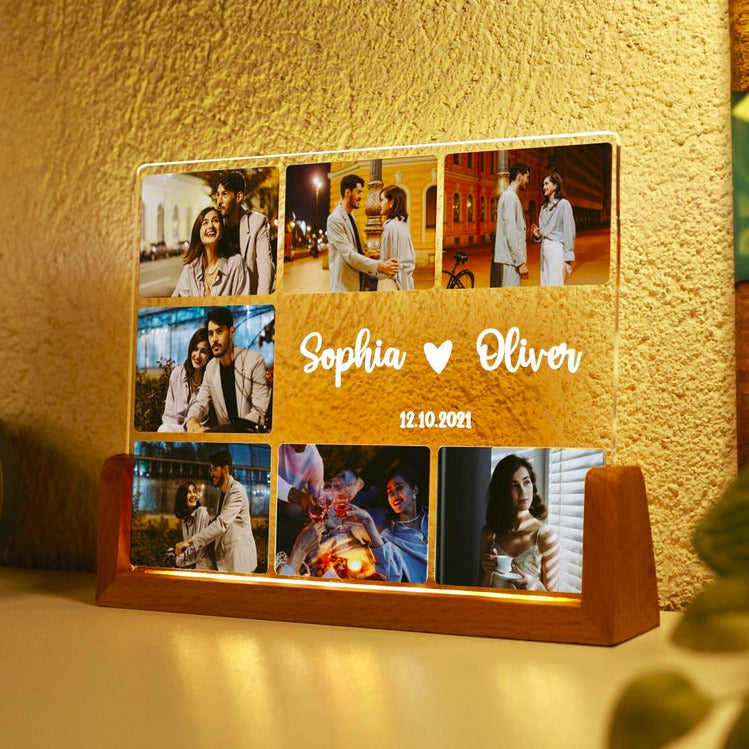 Custom Couples Photo Album Acrylic Lamp