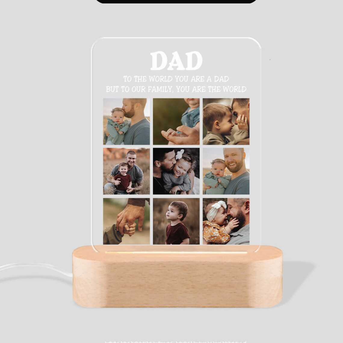 Loforay™ Personalized Family Photos Dad Bedroom Night Light