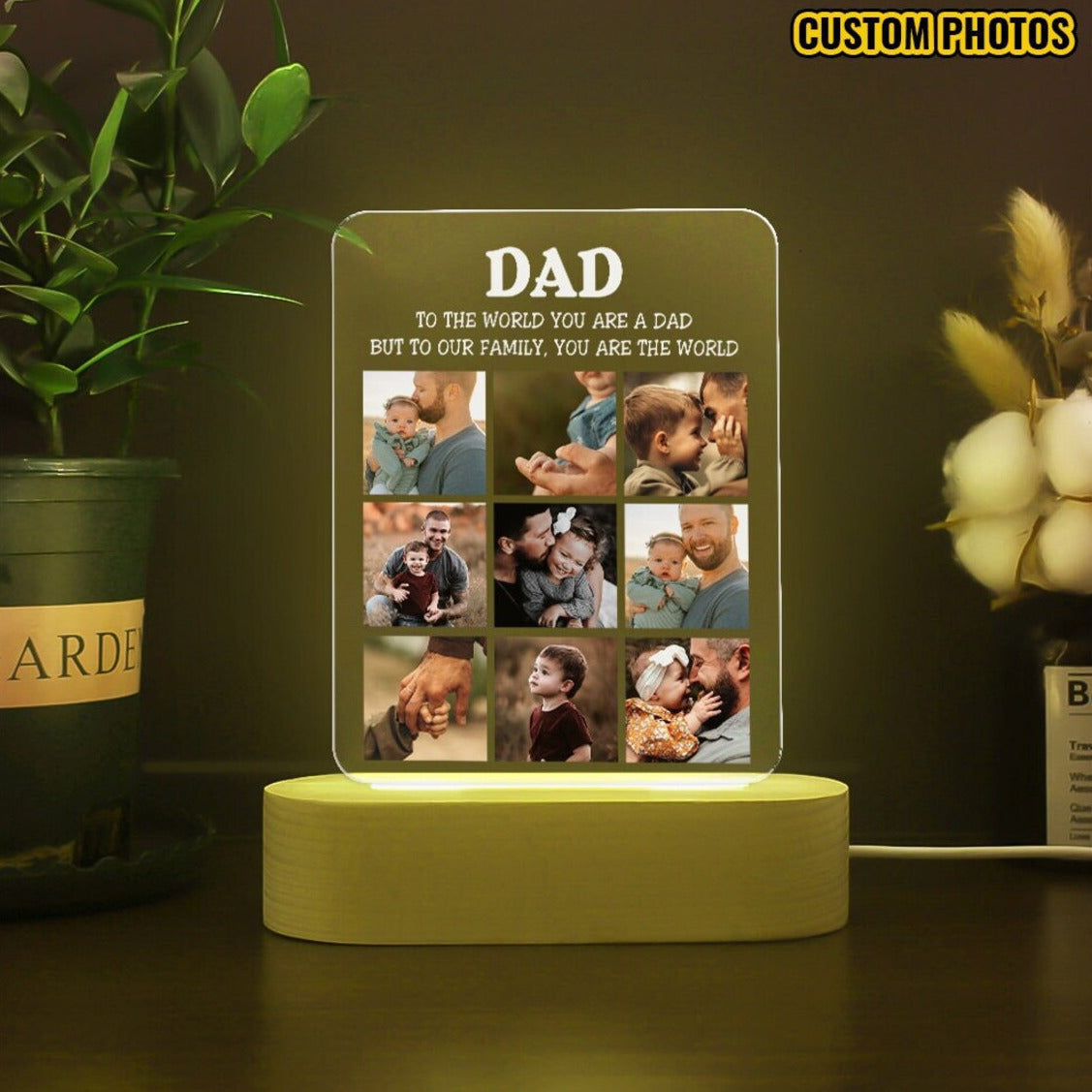 Loforay™ Personalized Family Photos Dad Bedroom Night Light