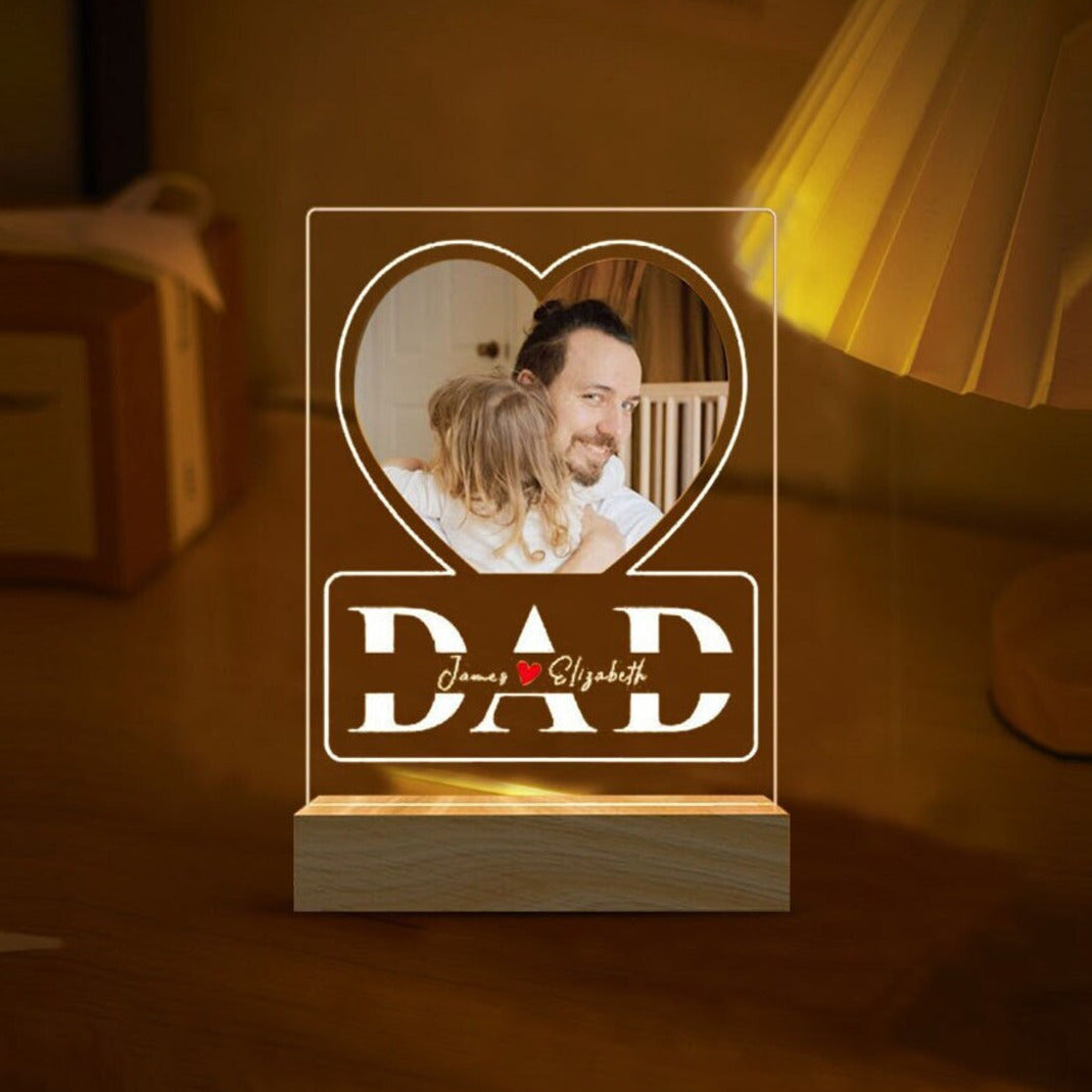 Photo Night Light Acrylic Lamp Gift for Dad