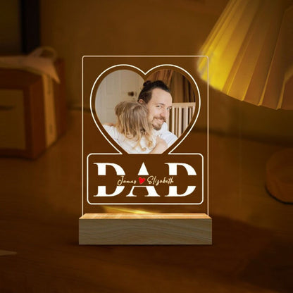 Photo Night Light Acrylic Lamp Gift for Dad