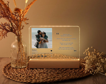 Loforay™ Personalized Couple Photo Favorite Song Lyrics Night Light