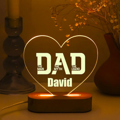 Personalized Dad Name Bedroom Night Light Acrylic Lamp