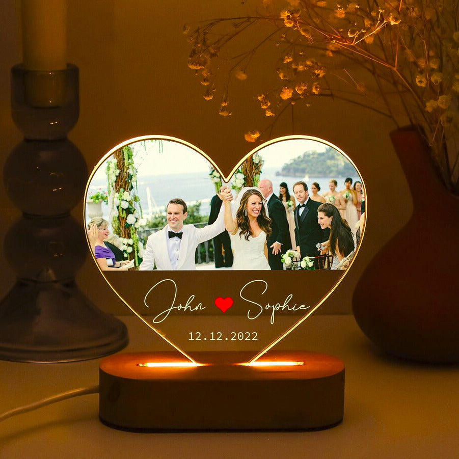 Custom Wedding Photo Acrylic LED Lamp