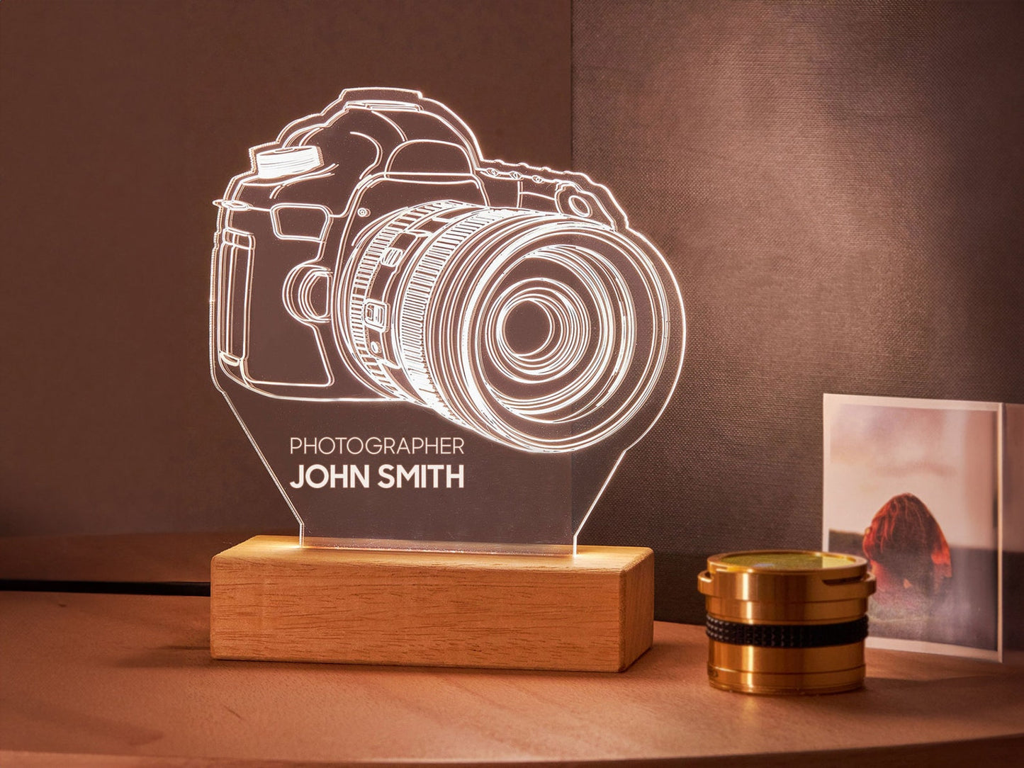 Personalized Acrylic Lamp Gift for Photographer