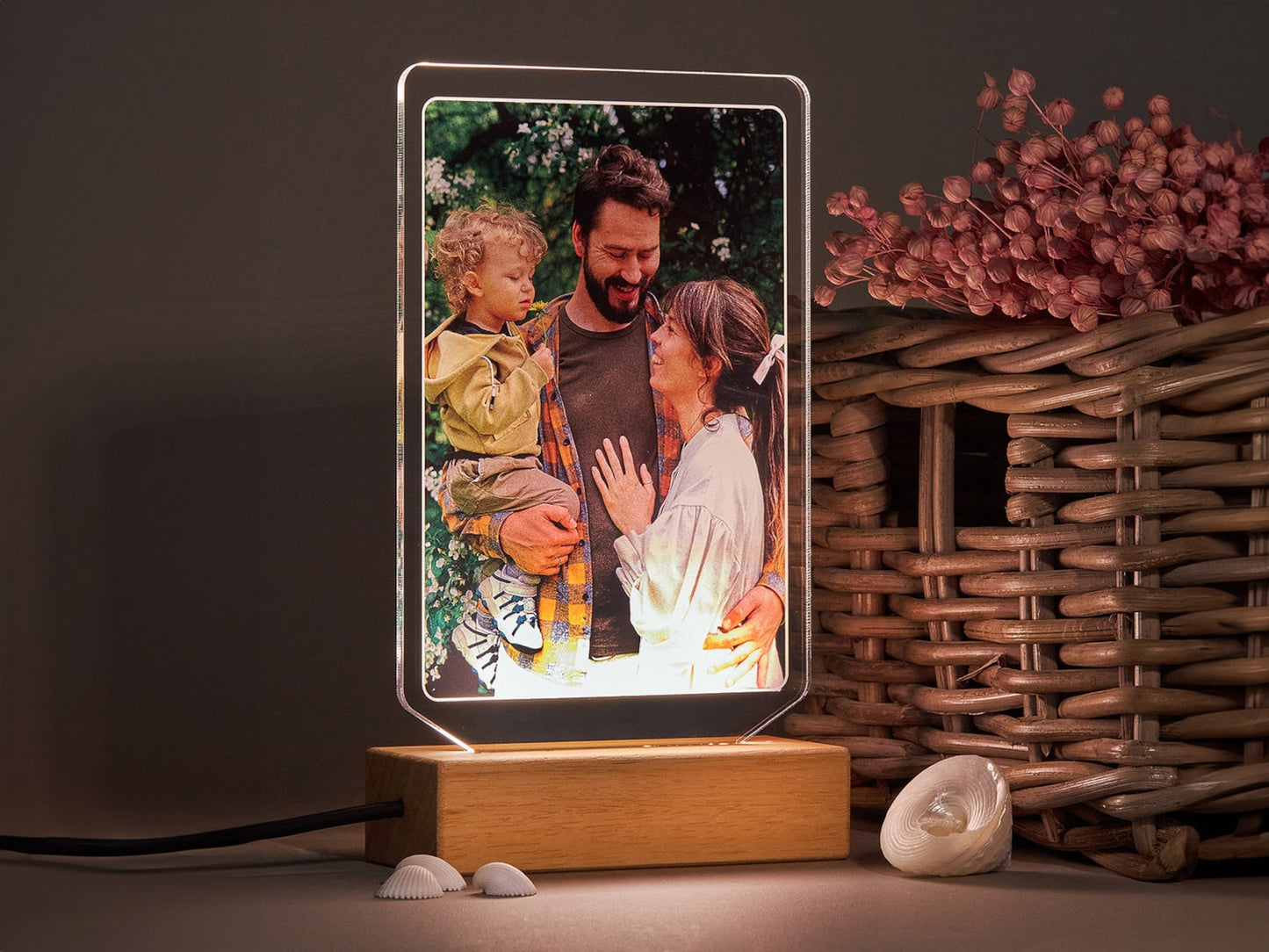 Personalized Couple's Photo Heart Shaped Lamp