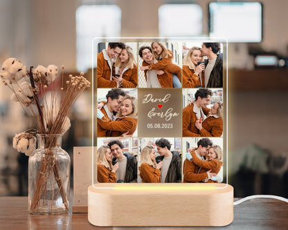 Personalized Acrylic Lamp with Couple's Photos