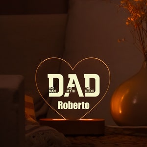 Loforay™ Personalized Dad Name Bedroom Night Light Acrylic Lamp