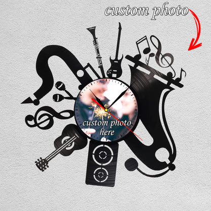 Gift for Music Teacher Custom Photo Clock for Musician