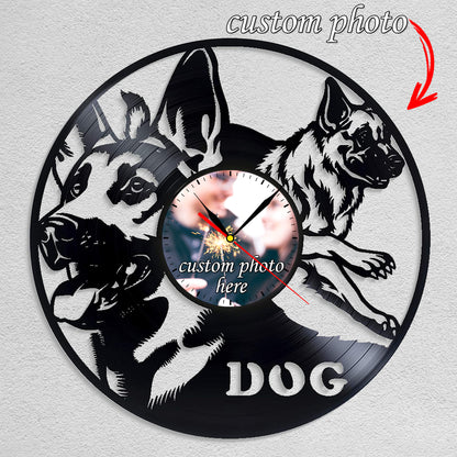 Gift for German Shephard Dog Owner Photo Wall Clock