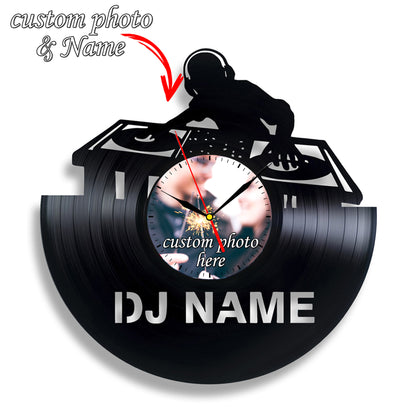 Personalized Photo Wall Clock Gift for DJ Friend