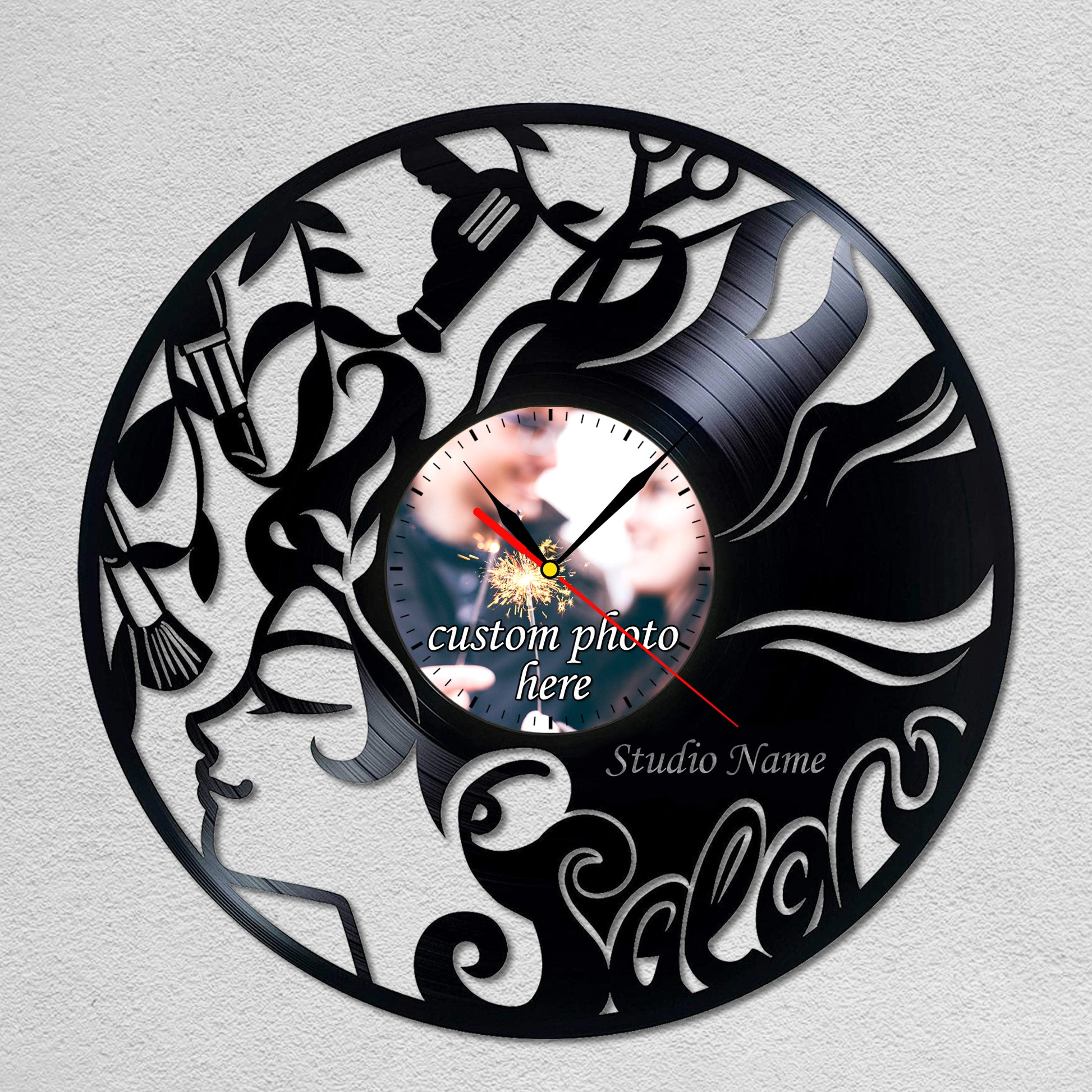 Personalized Gift for Hairstylist Hairdresser Lp Record Clock Loforay.com