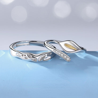 Matching Lily Pair Promise Rings Set for Two