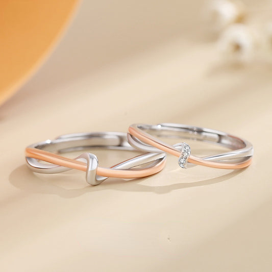 Cute Twisted Couple Wedding Rings for Two