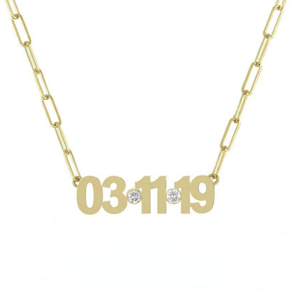 Customized Birth Date Minimalist Birthstone Necklace For Her