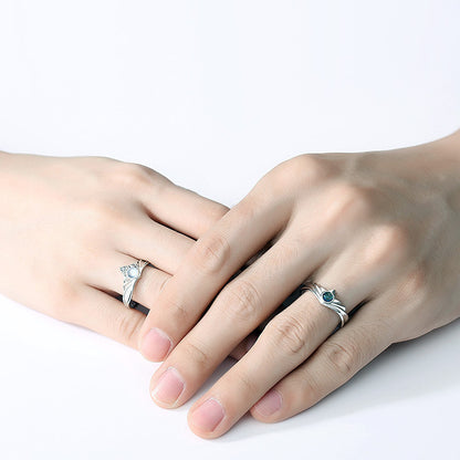 Custom Engravable Crown Couple Rings Set