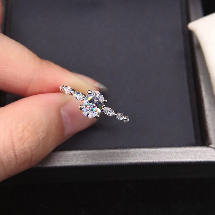 1 Carat Marquise Shape Moissanite Diamond Ring
