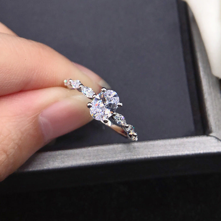 1 Carat Marquise Shape Moissanite Diamond Ring