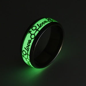 Custom Engraved Night Glowing Ring