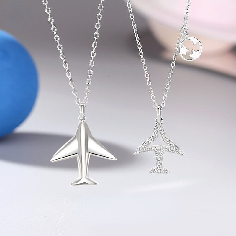 Matching Airplanes Necklaces Set for Couples